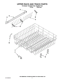 09 - Upper Rack And Track Parts parts for Whirlpool Dishwasher 7GU2300XTVS2 from AppliancePartsPros.com