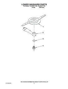 11 - Lower Washarm Parts parts for Whirlpool Dishwasher 7GU2300XTVQ2 from AppliancePartsPros.com