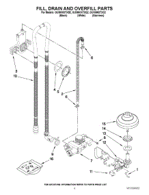 04 - Fill, Drain And Overfill Parts parts for Whirlpool Dishwasher GU3000XTXQ2 from AppliancePartsPros.com