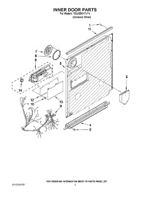 03 - Inner Door Parts parts for Whirlpool Dishwasher 7GU3200XTVY4 from AppliancePartsPros.com
