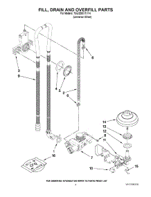 04 - Fill, Drain And Overfill Parts parts for Whirlpool Dishwasher 7GU3200XTVY4 from AppliancePartsPros.com