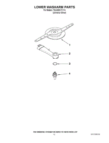 10 - Lower Washarm Parts parts for Whirlpool Dishwasher 7GU3200XTVY4 from AppliancePartsPros.com