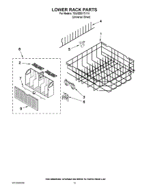 11 - Lower Rack Parts parts for Whirlpool Dishwasher 7GU3200XTVY4 from AppliancePartsPros.com
