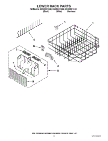 10 - Lower Rack Parts parts for Whirlpool Dishwasher GU3000XTXB2 from AppliancePartsPros.com