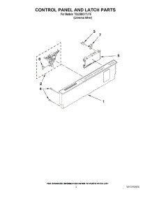 02 - Control Panel And Latch Parts parts for Whirlpool Dishwasher 7GU3800XTVY5 from AppliancePartsPros.com
