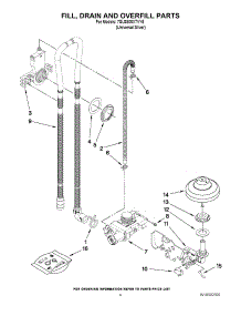 04 - Fill, Drain And Overfill Parts parts for Whirlpool Dishwasher 7GU3800XTVY5 from AppliancePartsPros.com