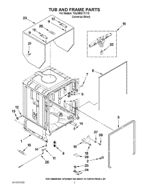 05 - Tub And Frame Parts parts for Whirlpool Dishwasher 7GU3800XTVY5 from AppliancePartsPros.com