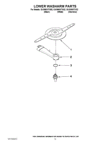 11 - Lower Washarm Parts parts for Whirlpool Dishwasher GU3000XTXQ2 from AppliancePartsPros.com