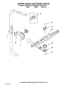 07 - Upper Wash And Rinse Parts parts for Whirlpool Dishwasher GU3000XTXS2 from AppliancePartsPros.com