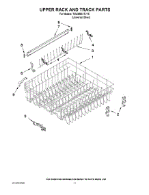 09 - Upper Rack And Track Parts parts for Whirlpool Dishwasher 7GU3800XTVY5 from AppliancePartsPros.com