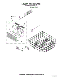 10 - Lower Rack Parts parts for Whirlpool Dishwasher 7GU3800XTVY5 from AppliancePartsPros.com