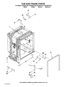 05 - Tub And Frame Parts parts for Whirlpool Dishwasher DU1030XTXS2 from AppliancePartsPros.com