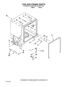 05 - Tub And Frame Parts parts for Whirlpool Dishwasher DU1345XTVB4 from AppliancePartsPros.com