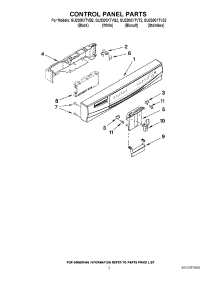02 - Control Panel Parts parts for Whirlpool Dishwasher GU2300XTVB2 from AppliancePartsPros.com
