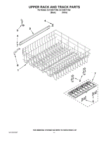 09 - Upper Rack And Track Parts parts for Whirlpool Dishwasher DU1345XTVQ4 from AppliancePartsPros.com