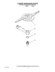11 - Lower Washarm Parts parts for Whirlpool Dishwasher DU1345XTVB4 from AppliancePartsPros.com