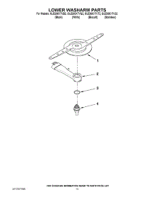 11 - Lower Washarm Parts parts for Whirlpool Dishwasher GU2300XTVB2 from AppliancePartsPros.com