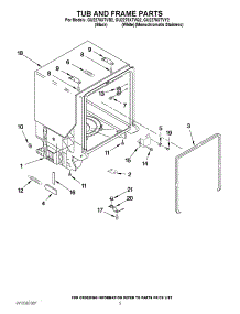 05 - Tub And Frame Parts parts for Whirlpool Dishwasher GU2275XTVY2 from AppliancePartsPros.com