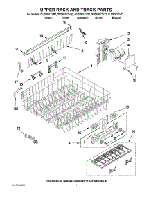 09 - Upper Rack And Track Parts parts for Whirlpool Dishwasher GU2800XTVY2 from AppliancePartsPros.com