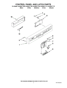 02 - Control Panel And Latch Parts parts for Whirlpool Dishwasher GU2800XTVQ2 from AppliancePartsPros.com