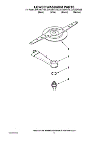11 - Lower Washarm Parts parts for Whirlpool Dishwasher DU1300XTVB5 from AppliancePartsPros.com