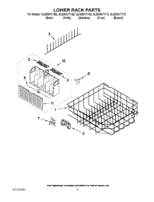 10 - Lower Rack Parts parts for Whirlpool Dishwasher GU2800XTVB2 from AppliancePartsPros.com