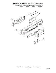 02 - Control Panel And Latch Parts parts for Whirlpool Dishwasher DU1300XTVS5 from AppliancePartsPros.com