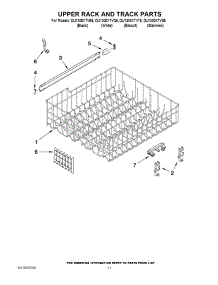 09 - Upper Rack And Track Parts parts for Whirlpool Dishwasher DU1300XTVS5 from AppliancePartsPros.com