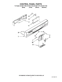 02 - Control Panel Parts parts for Whirlpool Dishwasher DU1301XTVB4 from AppliancePartsPros.com