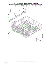 09 - Upper Rack And Track Parts parts for Whirlpool Dishwasher DU1055XTVD5 from AppliancePartsPros.com