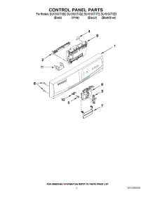 02 - Control Panel Parts parts for Whirlpool Dishwasher DU1010XTXD2 from AppliancePartsPros.com