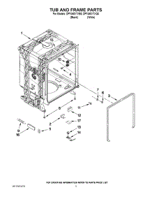 05 - Tub And Frame Parts parts for Whirlpool Dishwasher DP1040XTXB3 from AppliancePartsPros.com