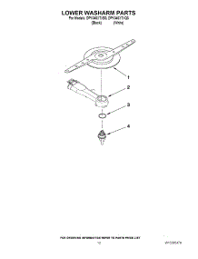 10 - Lower Washarm Parts parts for Whirlpool Dishwasher DP1040XTXB3 from AppliancePartsPros.com