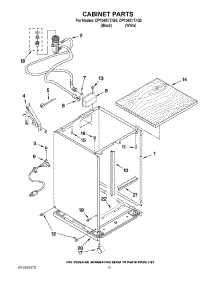11 - Cabinet Parts parts for Whirlpool Dishwasher DP1040XTXB3 from AppliancePartsPros.com