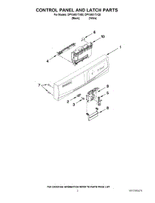 02 - Control Panel And Latch Parts parts for Whirlpool Dishwasher DP1040XTXQ3 from AppliancePartsPros.com