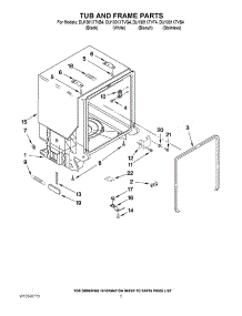 05 - Tub And Frame Parts parts for Whirlpool Dishwasher DU1301XTVS4 from AppliancePartsPros.com