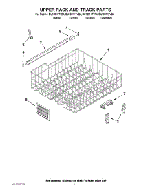 09 - Upper Rack And Track Parts parts for Whirlpool Dishwasher DU1301XTVS4 from AppliancePartsPros.com
