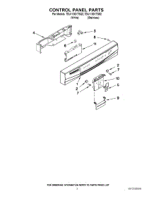 02 - Control Panel Parts parts for Whirlpool Dishwasher 7DU1100XTSQ2 from AppliancePartsPros.com