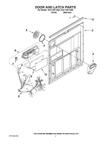 03 - Door And Latch Parts parts for Whirlpool Dishwasher 7DU1100XTSS2 from AppliancePartsPros.com