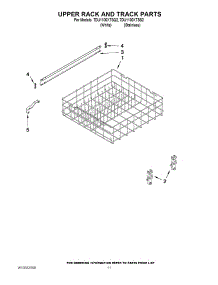 09 - Upper Rack And Track Parts parts for Whirlpool Dishwasher 7DU1100XTSS2 from AppliancePartsPros.com