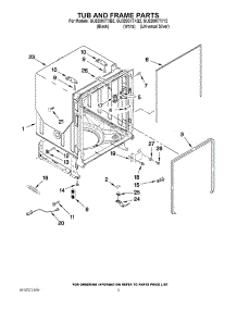 05 - Tub And Frame Parts parts for Whirlpool Dishwasher GU3200XTXY2 from AppliancePartsPros.com