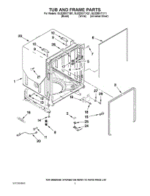 05 - Tub And Frame Parts parts for Whirlpool Dishwasher GU3200XTXB1 from AppliancePartsPros.com