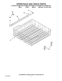 09 - Upper Rack And Track Parts parts for Whirlpool Dishwasher DU1055XTVB3 from AppliancePartsPros.com