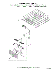 10 - Lower Rack Parts parts for Whirlpool Dishwasher DU1055XTVT3 from AppliancePartsPros.com