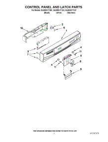 02 - Control Panel And Latch Parts parts for Whirlpool Dishwasher GU3000XTXB1 from AppliancePartsPros.com