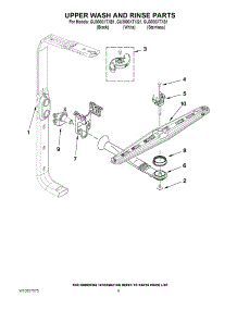 07 - Upper Wash And Rinse Parts parts for Whirlpool Dishwasher GU3000XTXQ1 from AppliancePartsPros.com