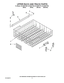 09 - Upper Rack And Track Parts parts for Whirlpool Dishwasher DU1300XTVT3 from AppliancePartsPros.com