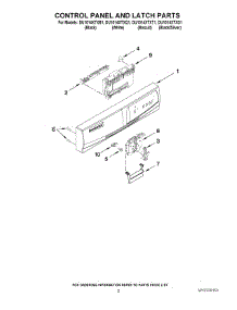 02 - Control Panel And Latch Parts parts for Whirlpool Dishwasher DU1014XTXT1 from AppliancePartsPros.com