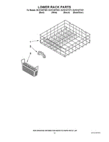 10 - Lower Rack Parts parts for Whirlpool Dishwasher DU1014XTXD1 from AppliancePartsPros.com