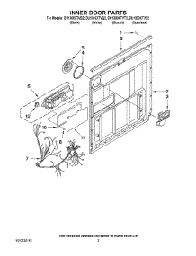 03 - Inner Door Parts parts for Whirlpool Dishwasher DU1300XTVQ2 from AppliancePartsPros.com